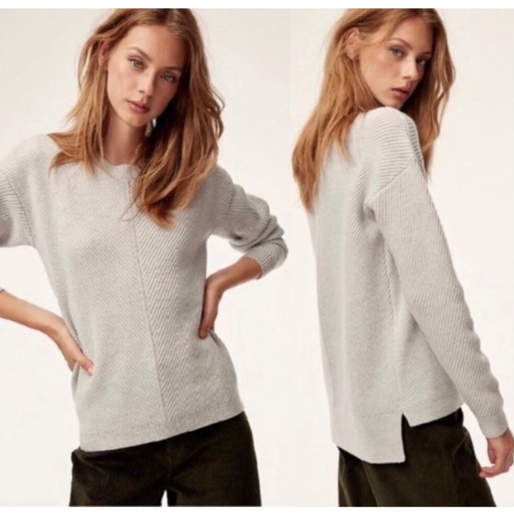 Wilfred Free, herringbone knit merino wool sweater
